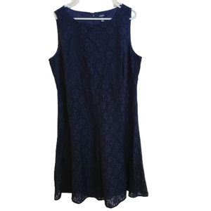 Chaps Classic Soho Lace Overlay Dress